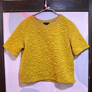 Quilted mustard tee from H&M, S/M/L, NWOT